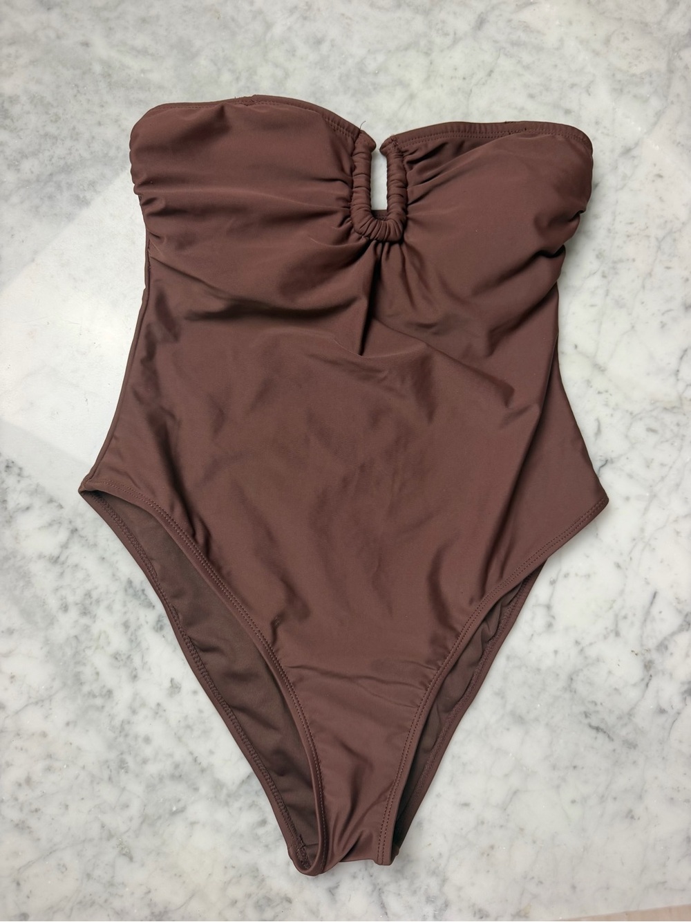 Caroline Constas Strapless One-Piece Swimsuit in Chocolate